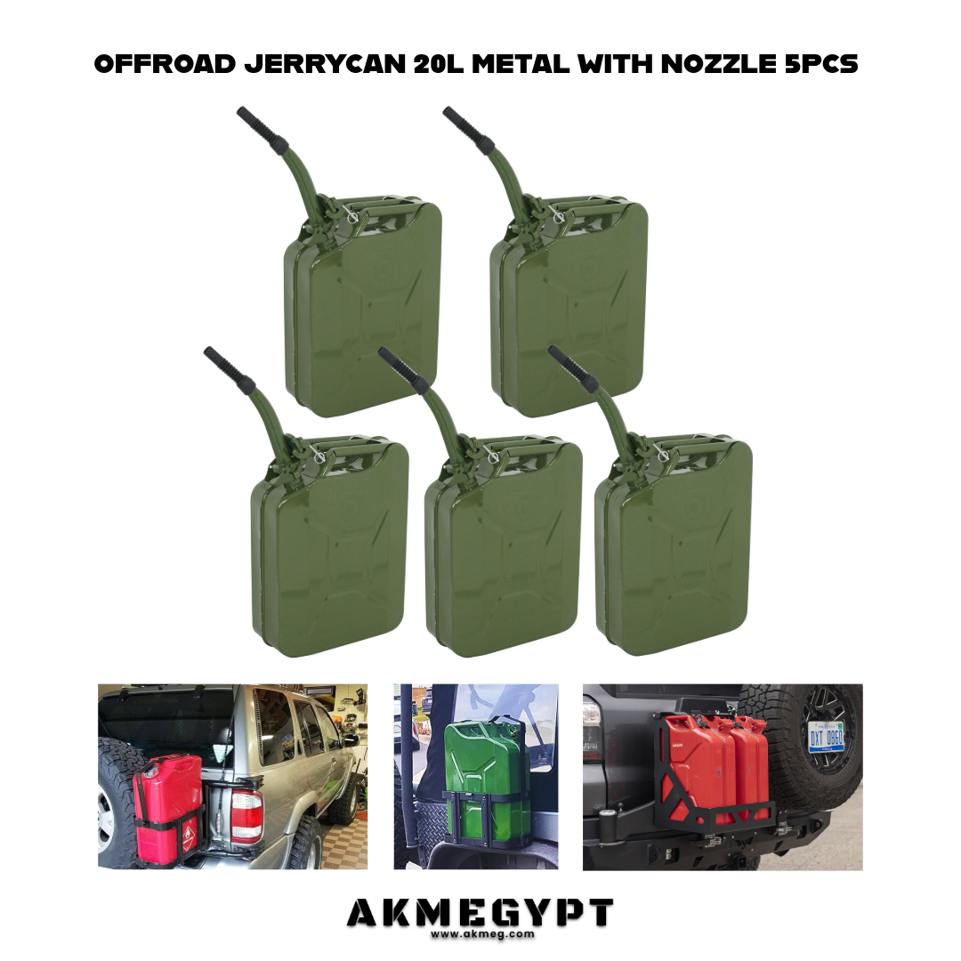 جركن بنزين صاج 20لتر بالزور محمل 5قطع