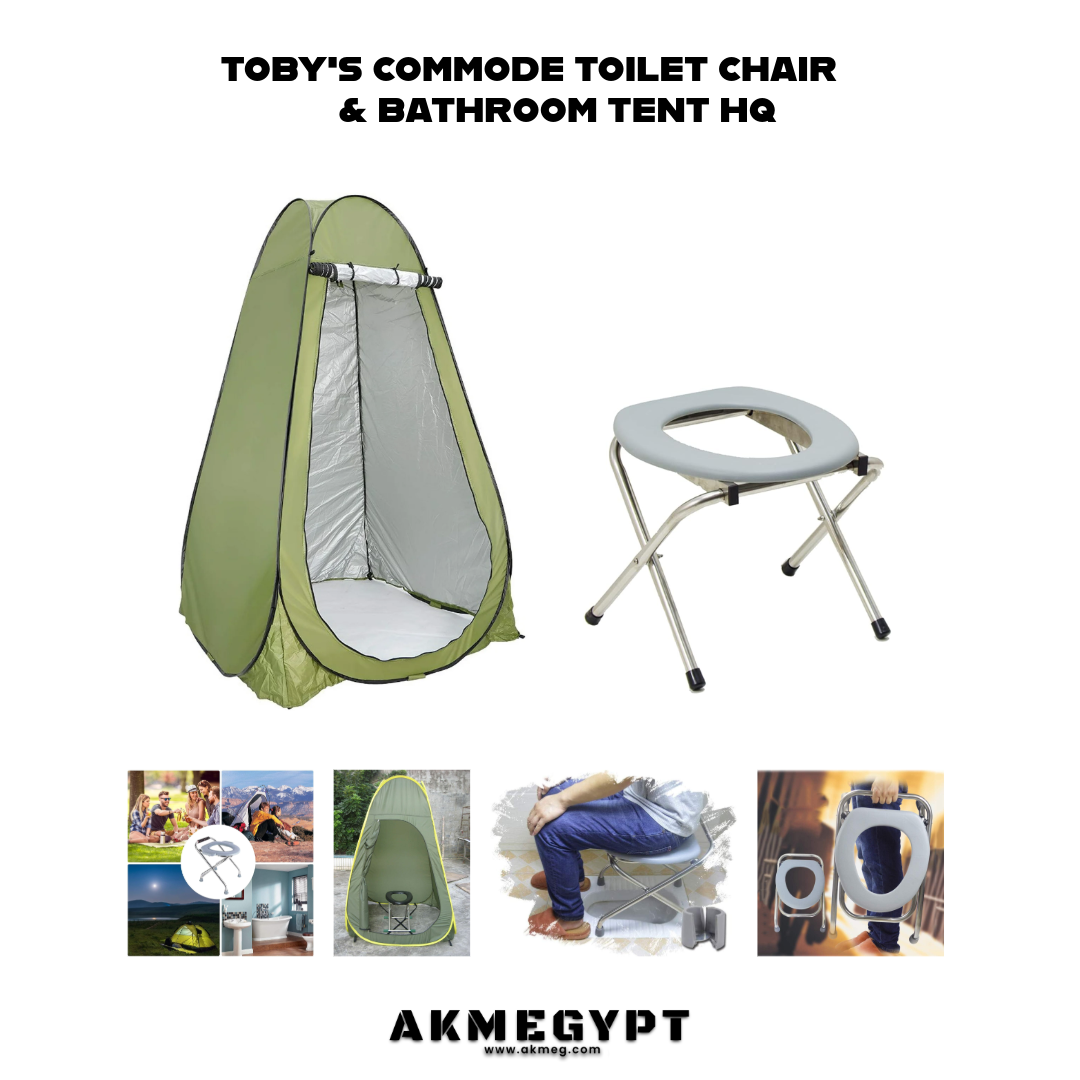 Toby's|خيمة وكرسي حمام تخييم قابل للطي ستانلس بالشنطة