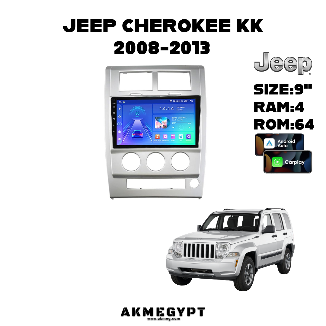 كاسيت شاشة اندرويد جيب شيروكي 2008-2013