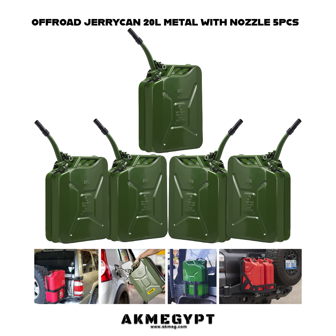 جركن بنزين صاج 20لتر بالزور محمل 5قطع
