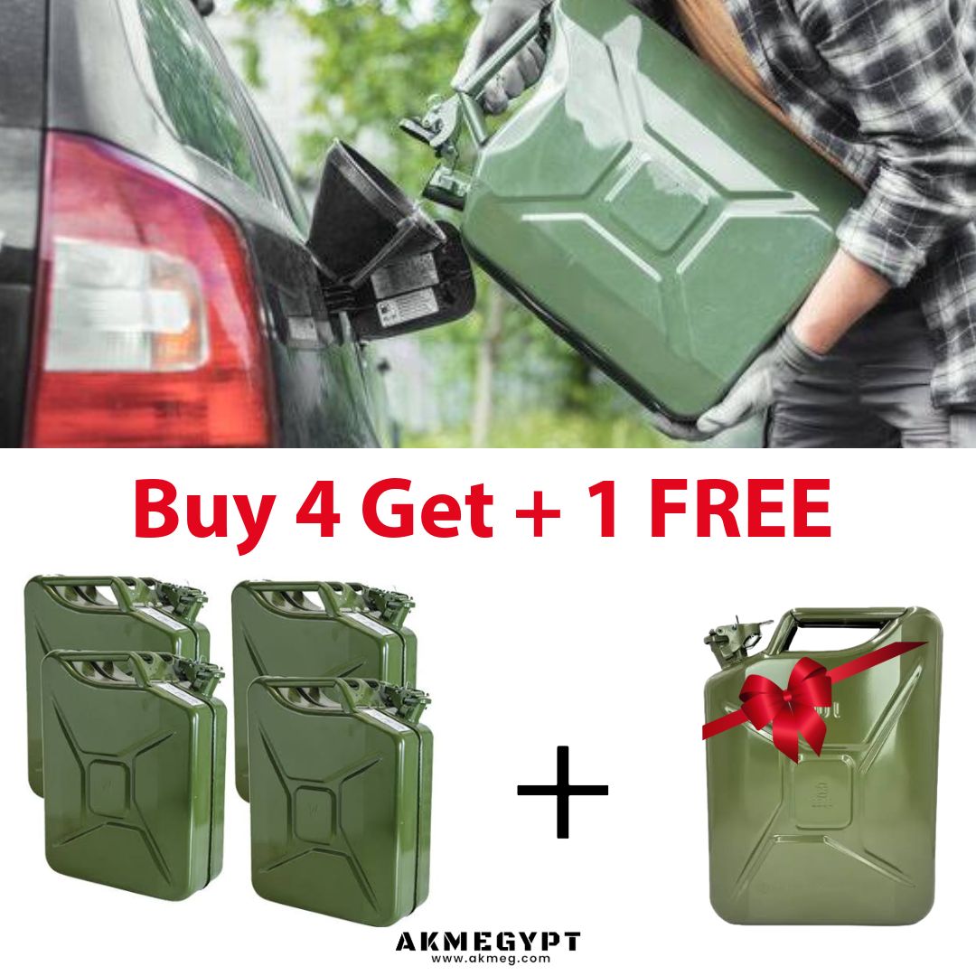 جركن بنزين صاج 20لتر بالزور محمل 5قطع